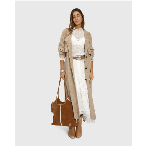 belle &amp; bloom Live in Dream Maxi Trench Cardigan - Khaki