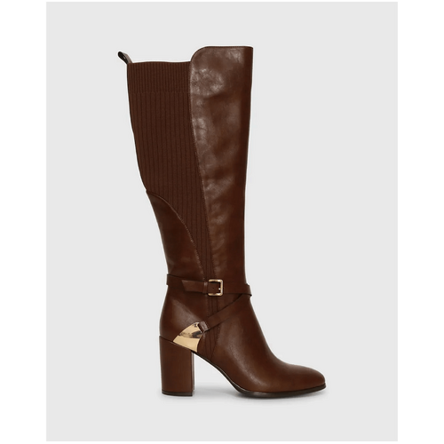 belle &amp; bloom Breton Knee High Boot - Brown