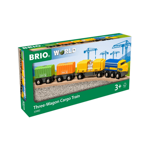 BRIO - Three-Wagon Cargo Train 7 pieces