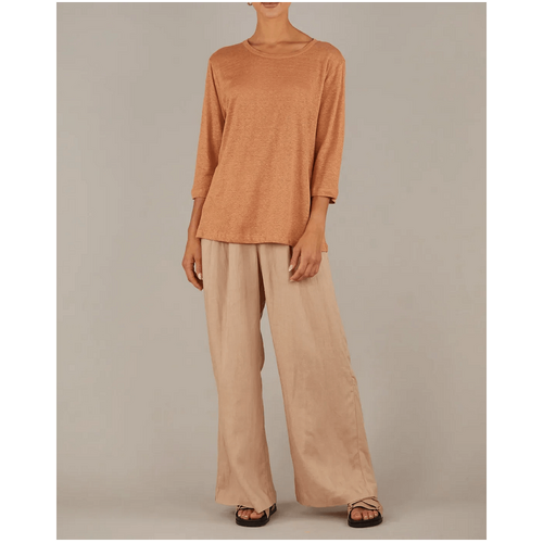 Amelius Bronte Linen Jersey Top - Rust