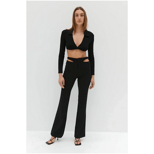 Style Addict Waist Slit Pants - Black