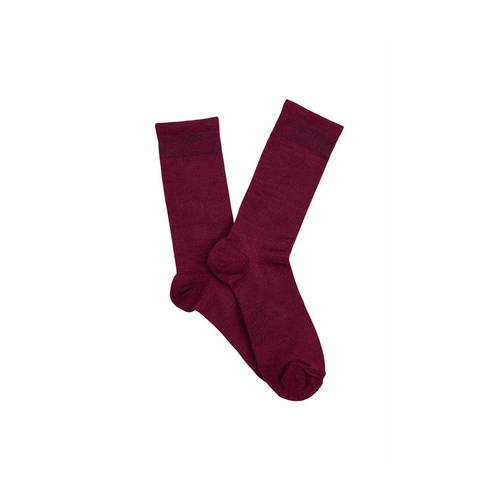 Women&#39;s Overlander Merino Wool Lifestyle Crew Socks- Burgundy Melange