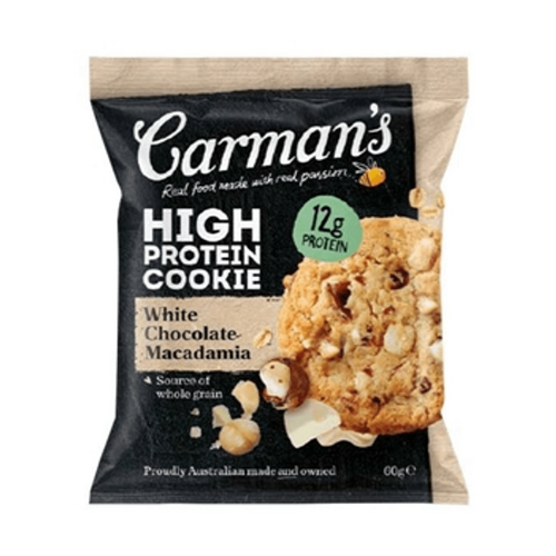 Carmans Protein Cookie White CHOC Macadamia 60g