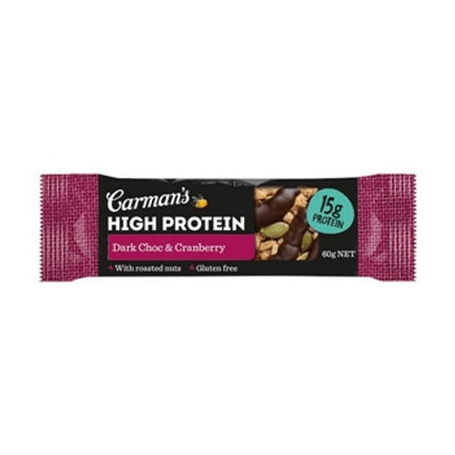 Carmans Protein Bars Dark CHOC &amp; Cranberry 60g