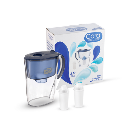 Cara Water Filter Jug 2.6Ltr with Two Coconut Carbon Resin Filter