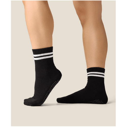 MoveActive Crew Grip Socks - Sporty Stripe Black