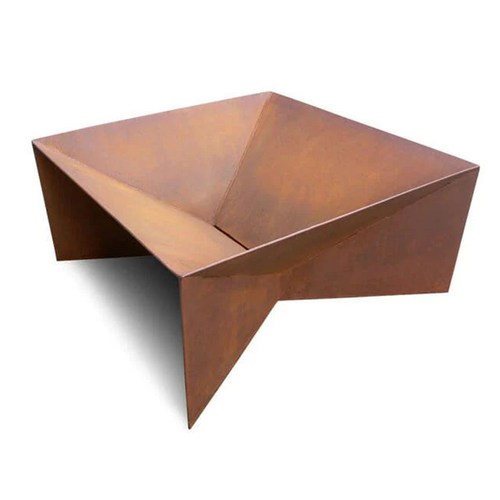 Brazier Fire Pit - Natural Rust Patina Finish Corten Steel 46  40  28.5cm