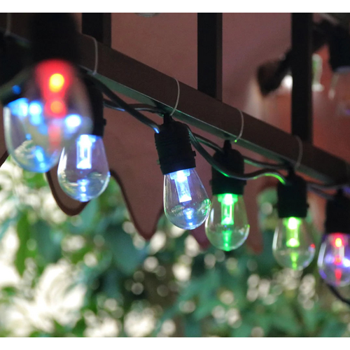 Outdoor LED Festoon String Lights - 10m Warm White - S14 Bulbs