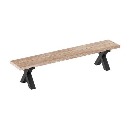 Fortico Teak X-leg Bench Seat 220cm