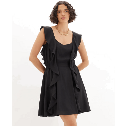 Amelius Francis Ruffled Mini Dress - Black