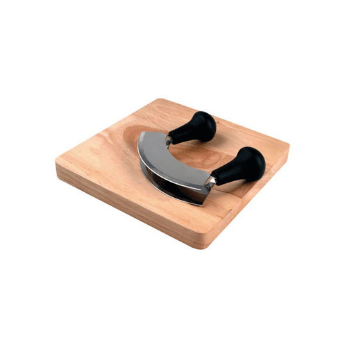 Davis &amp; Waddell Mezzaluna Chopper &amp; Board Natural &amp; Stainless Steel