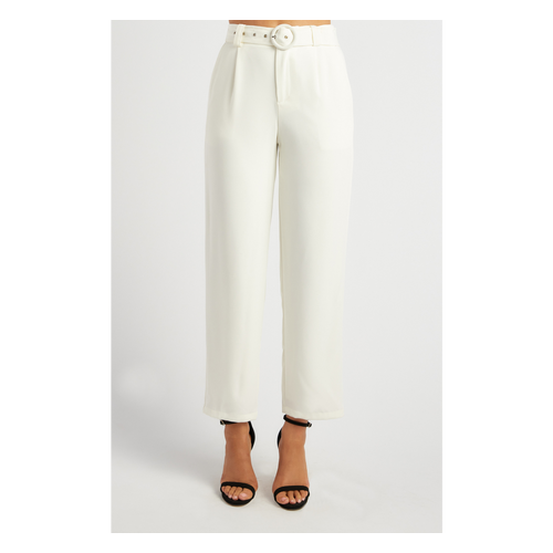 Tapered Pants with Round Self Fabric Buckle Feature (SPA480B)