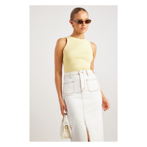 Racer Neckline Knit Top (SKN636)