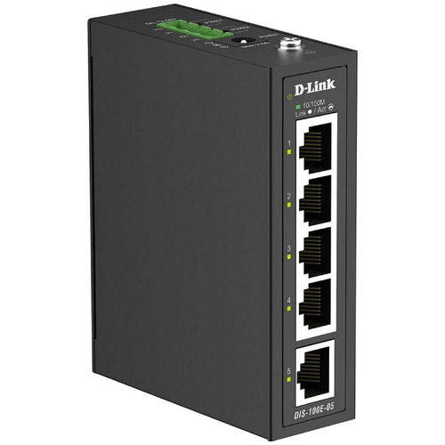 D-Link 5p Industrial Switch With 5 10/100base-T Ports, Din Rail Mountable