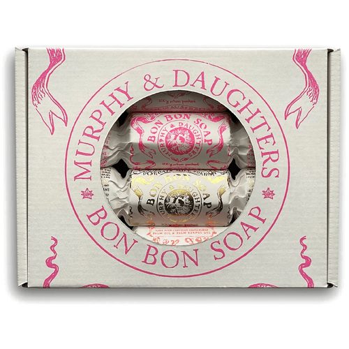 Murphy And Daughters Gift Set of Four Bon Bon Soaps - Three warm coloured wrappers and a gold foiled wrapper
