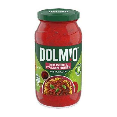 Dolmio Pasta Sauce Red Wine And Italian Herb 500g Jar