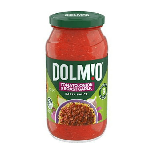 Dolmio Pasta Sauce Tomato Onion And Roast Garlic 500g Jar