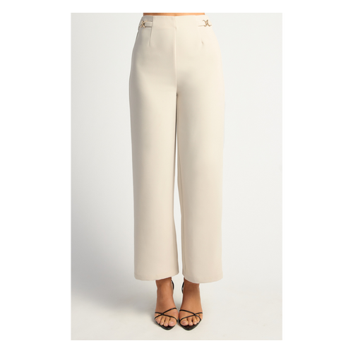 Double Gold Buckle Detail Straight Leg Pants (SPA503A)