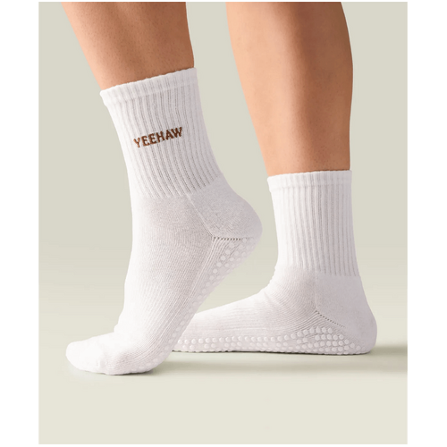 MoveActive Crew Grip Socks - Yeehaw Ivory