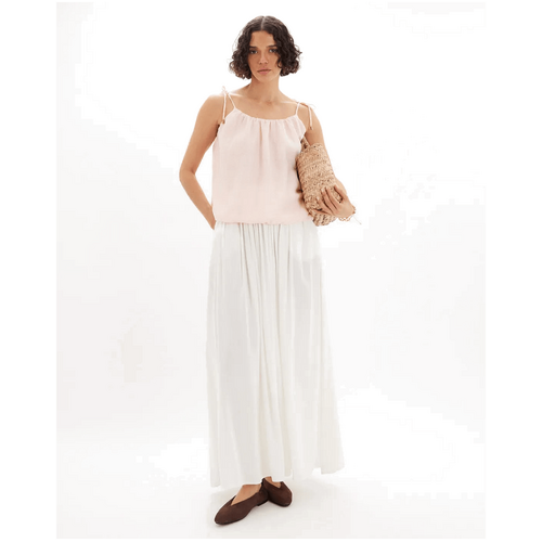 Amelius Francine Gathered Waist Skirt - White