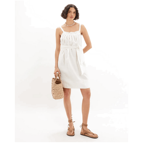 Amelius Ananda Belted Ramie Dress - White