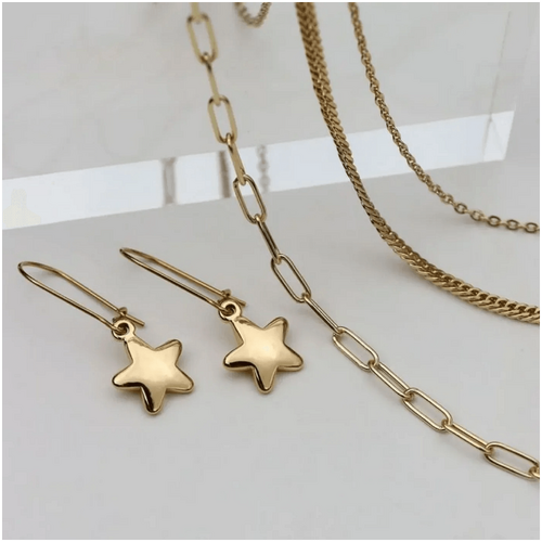 Fabuleux Vous Steel Me Small Yellow Gold Star Earrings
