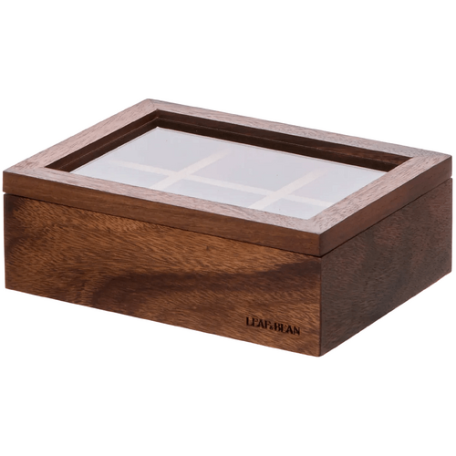 Leaf &amp; Bean Byron Acacia Tea Box 6 Compartment Natural