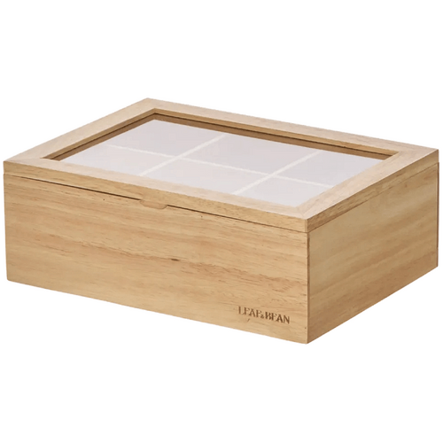 Leaf &amp; Bean Wooden Tea Box Natural