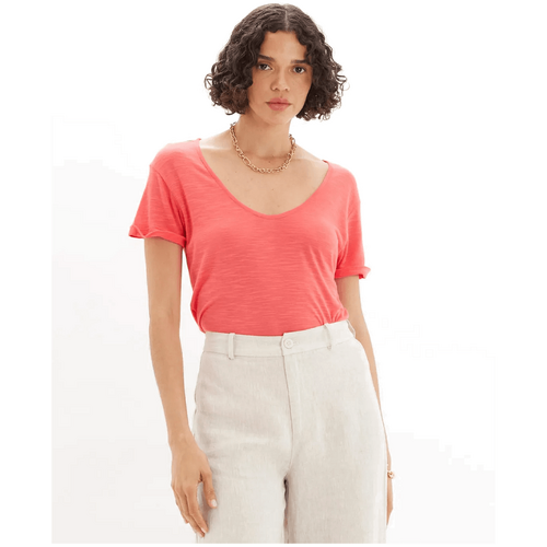 Amelius Antonella Rolled Sleeve Tee - Guava