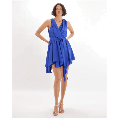 Amelius Aimee Asymmetric Wrap Dress - Blue