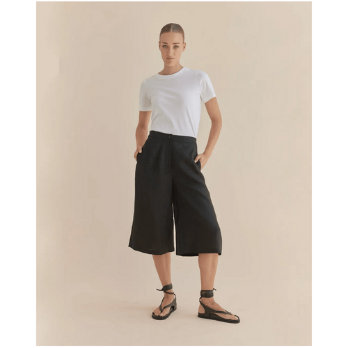 Amelius Katrina Linen Culottes - Black