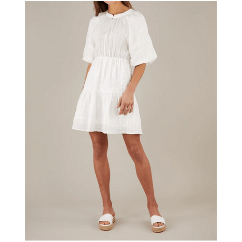 Amelius Pila Linen Mini Dress - White