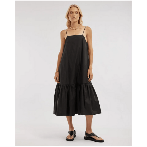 Amelius Zadie Poplin Midi Dress - Black