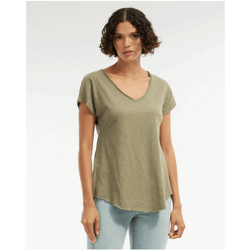 Amelius Aiden Organic V Neck Tee - Khaki