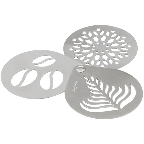 Leaf &amp; Bean Stainless Steel Coffee Stencils 3pcs Set Stainless Steel