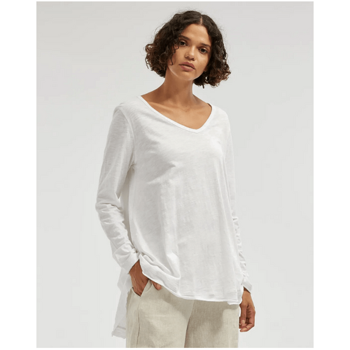 Amelius Andie Long Sleeve Tunic Top - White