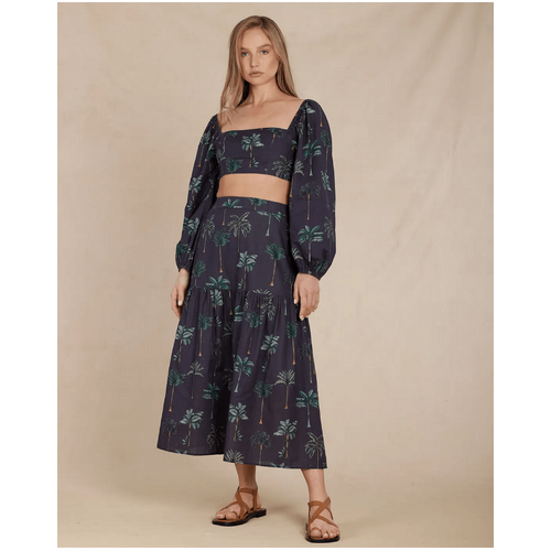 Amelius Palmira Linen Tie-Back Crop Top