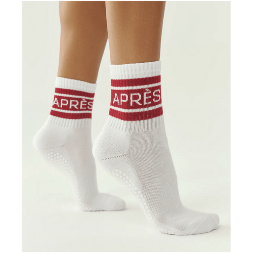 MoveActive Crew Grip Socks - Aprs Ski Stripe