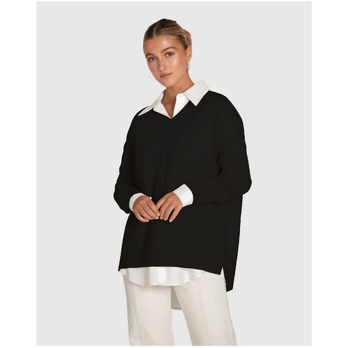 belle &amp; bloom Wonder of You Cashmere Blend Oversized Jumper - Black