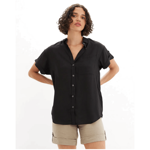 Amelius Muriel Buttond Short Sleeve Shirt - Black