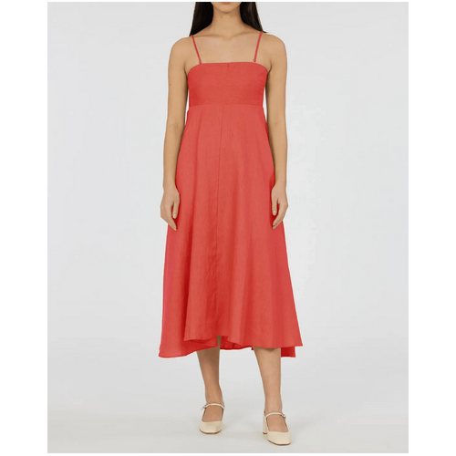 Amelius Corinna Linen Midi Dress - Poppy