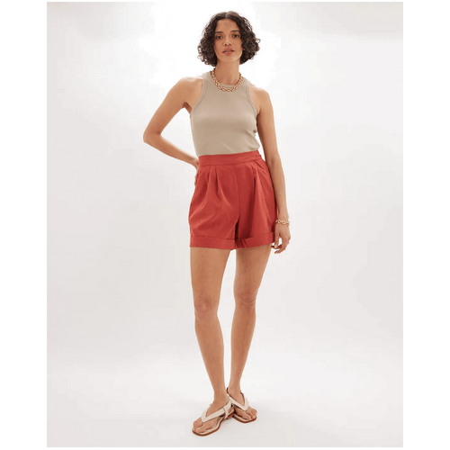 Amelius Haspen Pleated Short - Rust