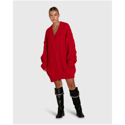 belle &amp; bloom Still the One Chunky Oversize Knit - Red