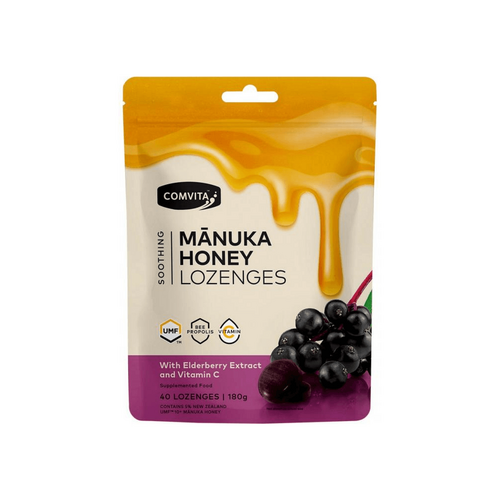 Comvita Manuka Honey Lozenges with Elderberry Extract and Vitamin C 180g