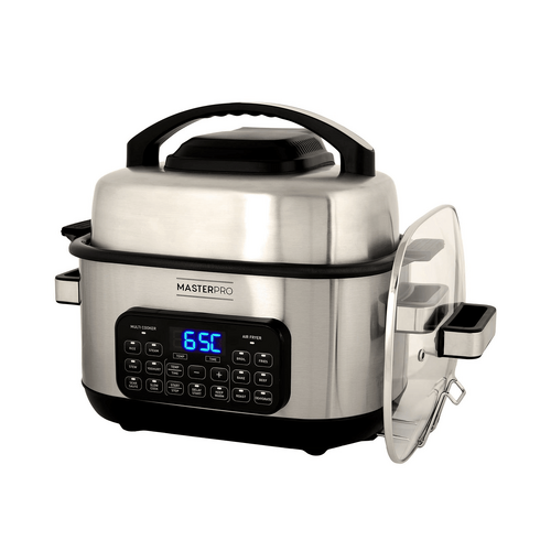 MasterPro 14-in-1 6L Deluxe Multi Cooker &amp; Air Fryer Silver Stainless Steel