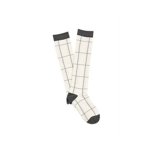 Women&#39;s Cotton Knee High Fashion Socks- Fine grid pairs