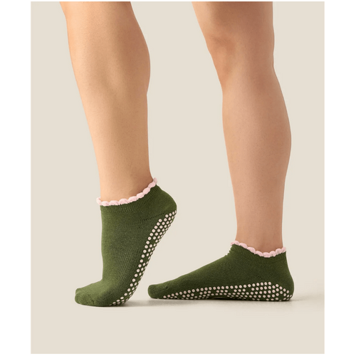 MoveActive Low Rise Grip Socks - Ruffle Pine