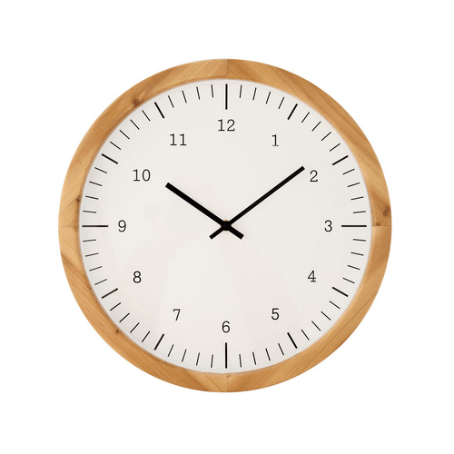 Amalfi Wycombe Wall Clock White &amp; Natural