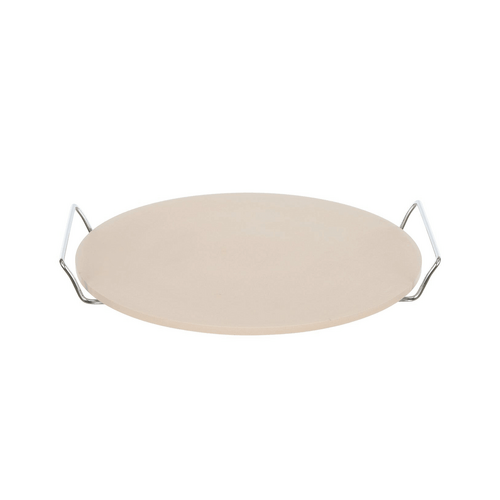 MasterPro 33cm Pizza Stone with Reversible Rack Natural &amp; Silver