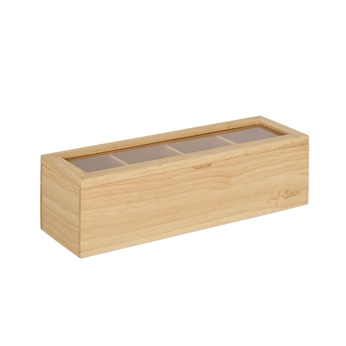 Leaf &amp; Bean Timber Tea Box Small Natural